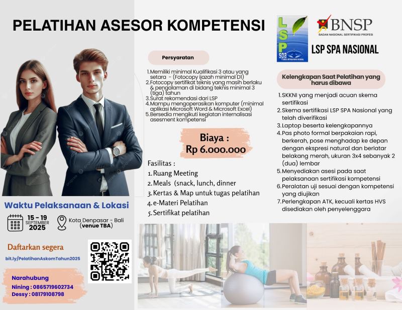 Pelatihan Asesor Kompetensi 15-19 September 2025